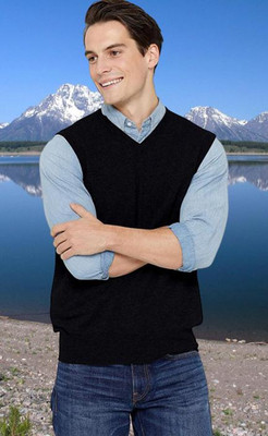 jorden4u Solid V Neck Casual Men Black Sweater