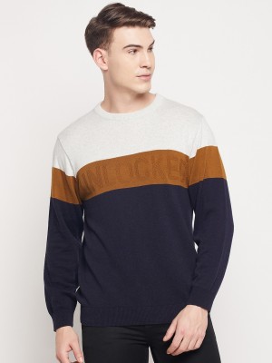 DUKE Colorblock Round Neck Casual Men Multicolor Sweater