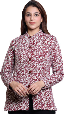 hrd7 Self Design Round Neck Casual Women Maroon Sweater
