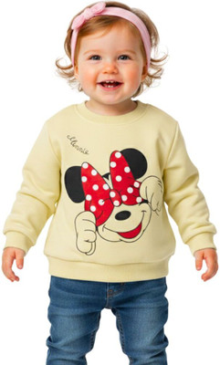 Mahi Fashion Printed Round Neck Casual Baby Boys & Baby Girls Yellow Sweater