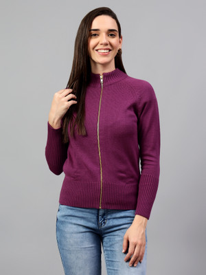 CANTABIL Solid Turtle Neck Casual Men Purple Sweater