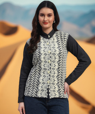 GRAND MALBORK Self Design High Neck Casual Women Grey Sweater