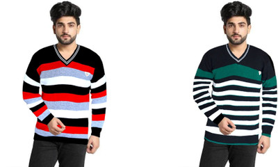 AAVYARA Solid V Neck Casual Women Multicolor Sweater