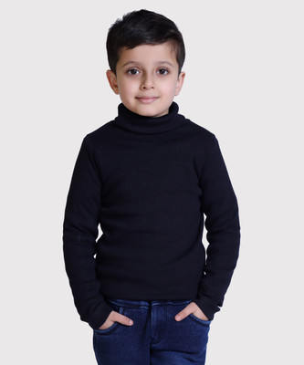 Kepa Boys Solid Cotton Blend Regular, Slim T Shirt(Blue, Pack of 1)