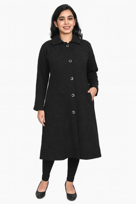 Hautemoda Solid Collared Neck Casual Women Black Sweater