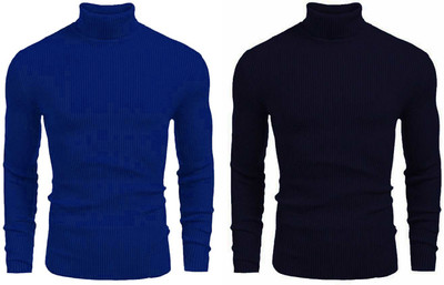 FREAKS Solid High Neck Casual Men Multicolor Sweater