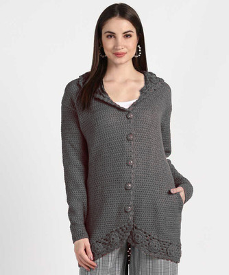 Life and style Self Design V Neck Casual Men Grey Sweater