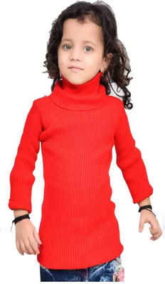 CHACKO Self Design High Neck Casual Baby Boys Red Sweater