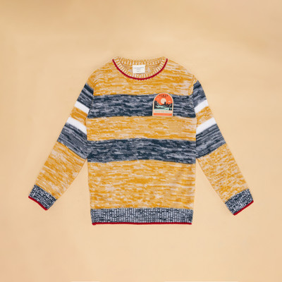 Pantaloons Junior Solid Round Neck Casual Boys Yellow Sweater