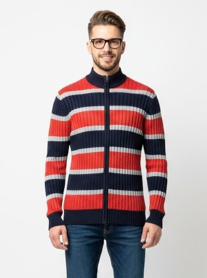 FORWARDS Solid Turtle Neck Casual Men Dark Blue Sweater