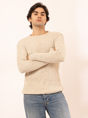 ARMISTO Self Design Round Neck Party Men White Sweater