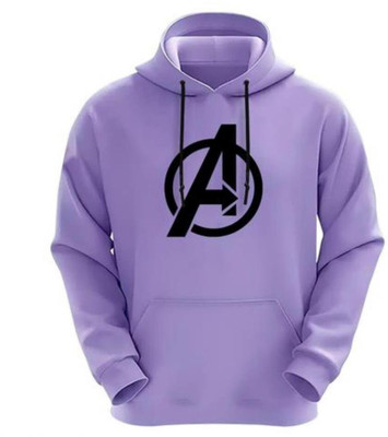 Dinesh Fashion Printed Hooded Neck Casual Men Purple Sweater