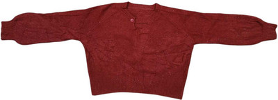 PRIDE SALES Solid Casual Women Maroon Sweater