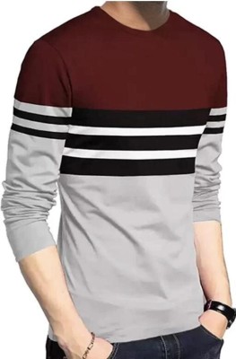 Cityoutfits Striped High Neck Casual Men Black Sweater