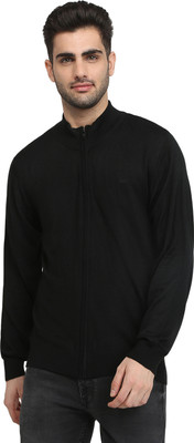COLORPLUS Solid Round Neck Casual Men Black Sweater