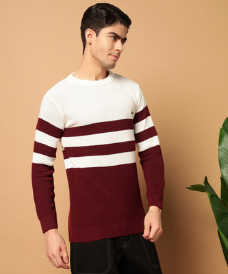 MYLES Striped Round Neck Casual Men Multicolor Sweater