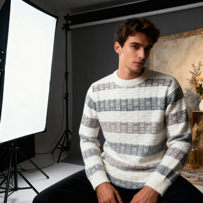 SIKKA CLUB Solid Round Neck Casual Men Multicolor Sweater