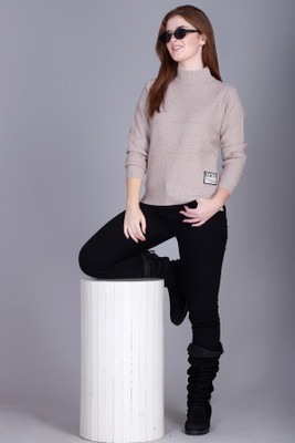 BlessIntimates Solid V Neck Casual Women Pink Sweater