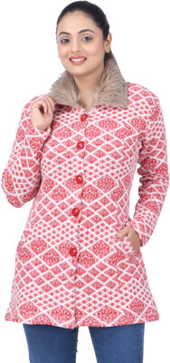 Pipasa Self Design Collared Neck Casual Women Red Sweater