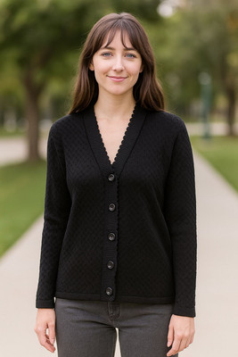 urban trees Solid Collared Neck Casual Women Dark Green Sweater