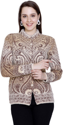 HITTIKA Self Design Round Neck Casual Women Pink Sweater