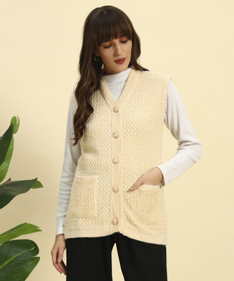 KILVESTED Woven High Neck Casual Women Beige Sweater