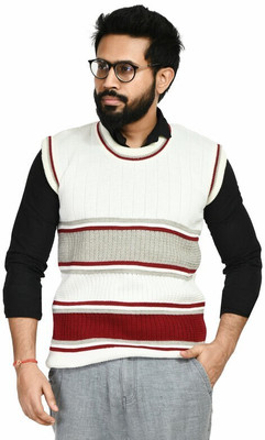 manra Striped Round Neck Casual Men Multicolor Sweater