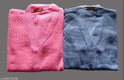 Urban Décor Solid V Neck Casual Women Grey Sweater