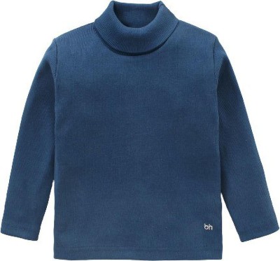 Rzlecort Solid High Neck Casual Boys & Girls Dark Blue Sweater