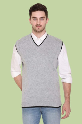 ZAKOD Solid V Neck Casual Men Red Sweater