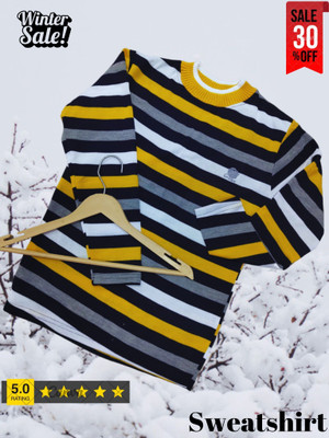 Marc Luarente Striped Round Neck Casual Men Multicolor Sweater
