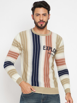 DUKE Woven Round Neck Casual Men Multicolor Sweater
