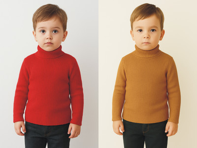 TohuBohu Solid High Neck Casual Boys & Girls Red, Yellow Sweater
