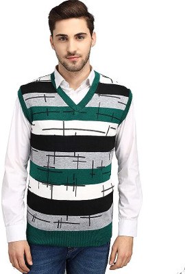 ANIXA Colorblock V Neck Casual Men Multicolor Sweater