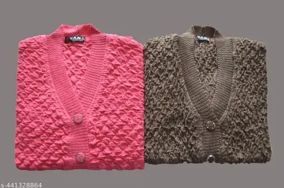 SHRIGANESH ENTERPRISES Solid V Neck Casual Women Brown, Pink Sweater