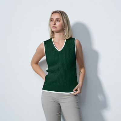 Eddicted Solid V Neck Casual Women Dark Green Sweater