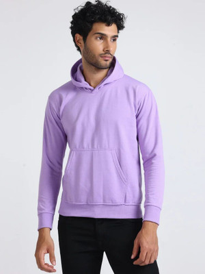 BUCKBARRY Solid Hooded Neck Casual Men Purple Sweater