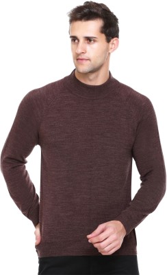 aarbee Solid Round Neck Casual Men Maroon Sweater