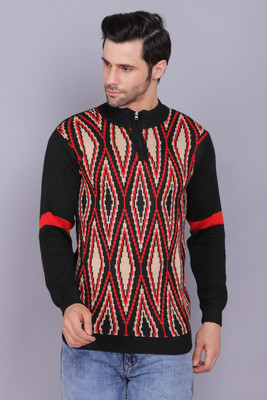 AXOLOTL Woven Round Neck Casual Men Multicolor Sweater
