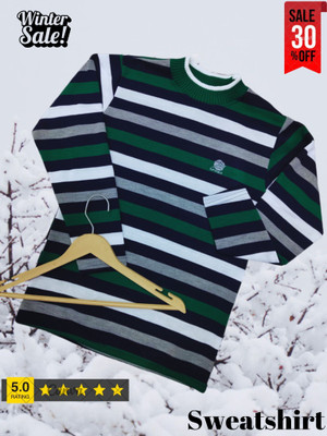 Marc Luarente Striped Round Neck Casual Men Multicolor Sweater