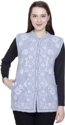 HITTIKA Self Design Round Neck Casual Women Purple Sweater