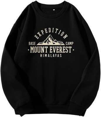 Saigarments Printed Round Neck Formal Men Black Sweater