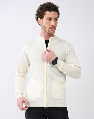 MONTE CARLO Self Design Round Neck Casual Men Beige Sweater