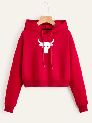 Vmens Printed Round Neck Formal Women Red Sweater