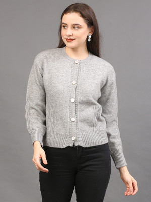 The Sleep Intimo Argyle Round Neck Casual Women Grey Sweater