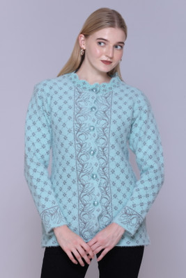 FASHIONLOOK Woven Round Neck Casual Women Beige Sweater