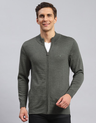MONTE CARLO Solid High Neck Casual Men Grey Sweater