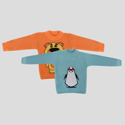 ANIXA Printed Round Neck Casual Baby Boys & Baby Girls Multicolor Sweater