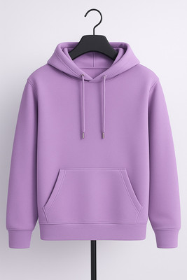 Ashkart Solid Hooded Neck Casual Men Purple Sweater