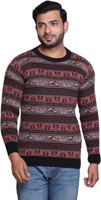 Grand Line Self Design Round Neck Casual Men Multicolor Sweater